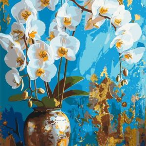 Картина по номерах з фарбами металік "Орхідея" 40х50 см