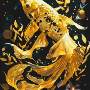 Картина по номерах з фарбами металік "Золота рибка" 40х50 см