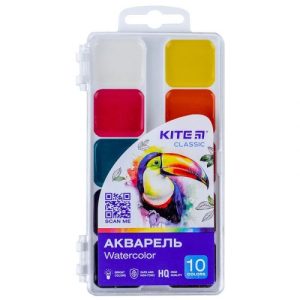 Фарби акварельні, 10 кол. Kite Classic