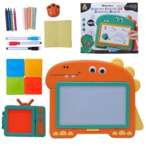 Дошка-столик "Динозавр" 2 в 1, з аксесуарами (помаранчевий)