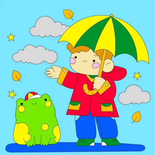 Дитячий набір для розпису "Осінній дощ", 25х25 см