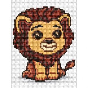 Алмазна мозаїка без підрамника "Цар звірів" 15х20 см