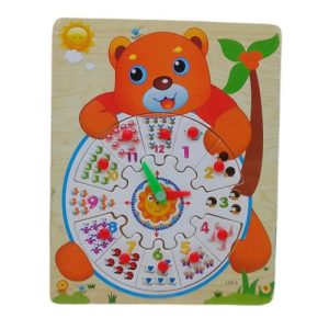 Дерев'яна гра Рамка-вкладиш годиник ведмідь