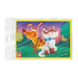 Гра розвиваюча мʼякі пазли А5. Котик та песик.