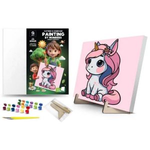 Картина по номерах на підставці "Принцеса Єдиноріжка" (25х25 см)