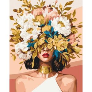 Картина по номерах "Ніжна дівчина у квітах" 40х50 см