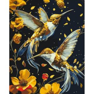 Картина по номерах з фарбами металік "Танок птахів" 40х50 см
