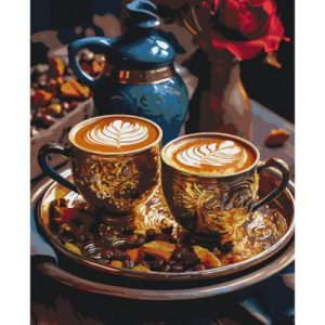 Картина по номерах з фарбами металік "Ароматна кава" 40х50 см