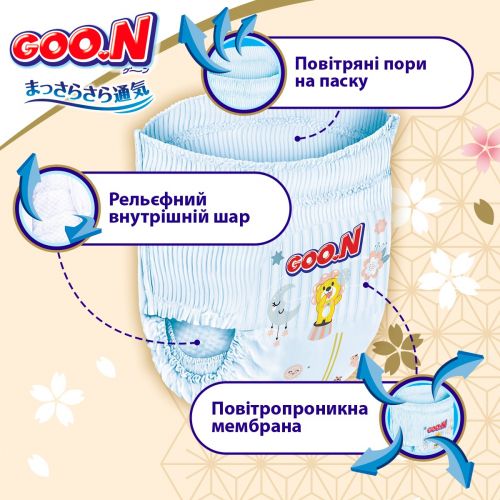 Трусики-підгузки Goo.N Premium Soft (розмір 4(L), 9-14 кг, 44 шт) - Зображення 3