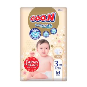 Підгузки Goo.N Premium Soft для дітей (розмір 3(M), 5-9 кг, 64 шт)