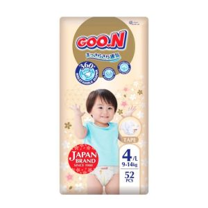 Підгузки Goo.N Premium Soft для дітей (розмір 4(L), 9-14 кг, 52 шт.)
