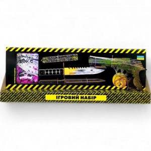 Ігровий набір "BIG BOX Yakudza", деревʼяний - резинкостріл, ножі, рукавички, брелок