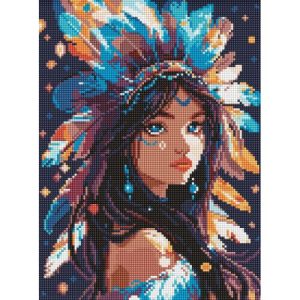 Алмазна мозаїка "Дівчина-індіанка" 30х40 см