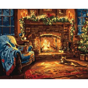 Картина по номерах "Святковий камін" 40х50 см