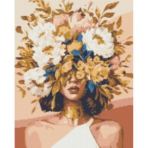 Алмазна мозаїка "Ніжна дівчина у квітах" 40х50 см