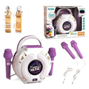 Набір "Караоке", колонка, 2 мікрофони, 10 пісень англійською, Bluetooth