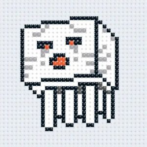 Алмазна мозаїка (міні) "Майнкрафт (Minecraft) Гаст", 10х10 см