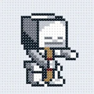 Алмазна мозаїка (міні) "Майнкрафт (Minecraft) Скелетон", 10х10 см