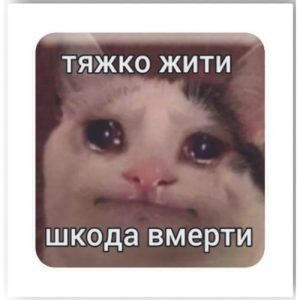 3D стікер "Тяжко жити" (ціна за 1 стікер)