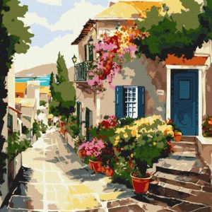 Картина по номерах "Домівка біля моря" 40х40 см