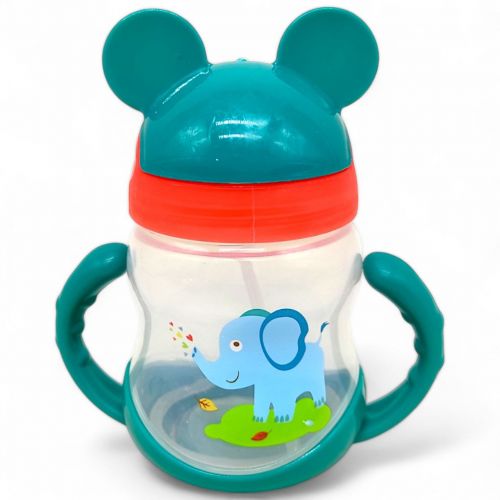 Поїльник з трубочкою "Міккі Маус", 250 мл, зелений