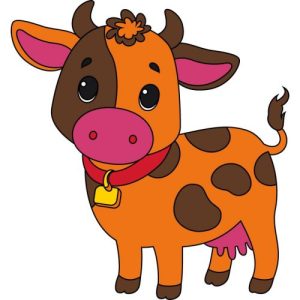 Дитяча розмальовка. Розпис по полотну "Весела корівка" (25х30 см)