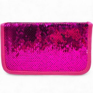 Пенал-книжка з паєтками (1 відділення) малиновий
