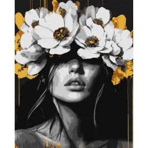 Картина за номерами з фарбами металік "Пелюсткова гармонія"" 40х50 см