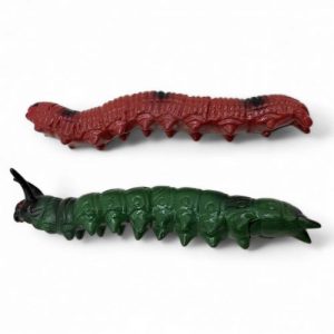 Тягучка гумова "Гусениця та червʼячок" (коричнева + зелена)