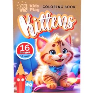 Розмальовка Котики, 80г, 148х210 мм, 8 аркушів, 16 малюнків., А5, Скоба