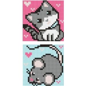 Набір з алмазною мозаїкою на самоклеючій основі Сірі друзі" 9x9 см