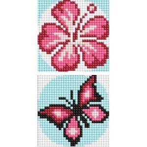 Набір з алмазною мозаїкою на самоклеючій основі "Рожевий колір" 9x9 см