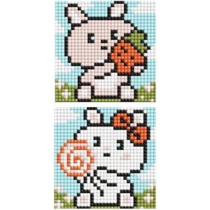 Набір з алмазною мозаїкою на самоклеючій основі "Зайчики" 9x9 см