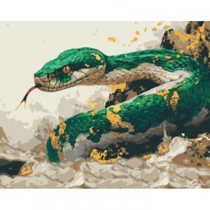 Картина по номерах з фарбами металік "Малахітова королева" 50x40 см