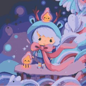 Картина по номерах зі світлодіодною підсвіткою "Вогники" 25x25 см