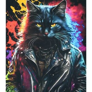 Алмазна мозаїка "Брутальний кіт у курточці" 40х50 см