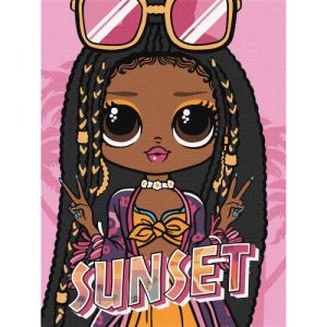 Картина за номерами з фарбами металік "L.O.L. Surprise! O.M.G. World Travel. Sunset" 30х40 см