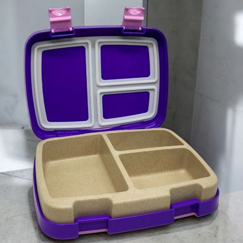 Ланч-бокс, біопластик, 3 секції (фіолетовий) - Зображення 2