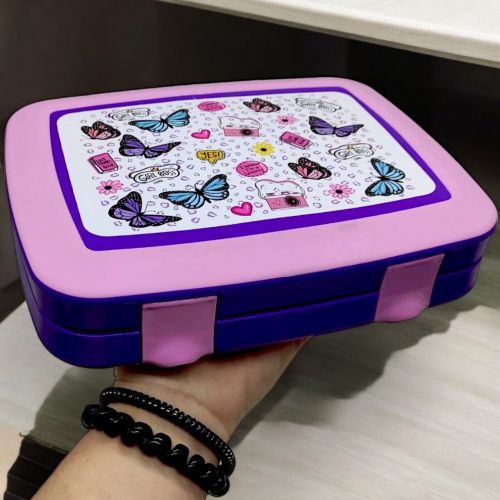 Ланч-бокс, біопластик, 3 секції (фіолетовий) - Зображення 3