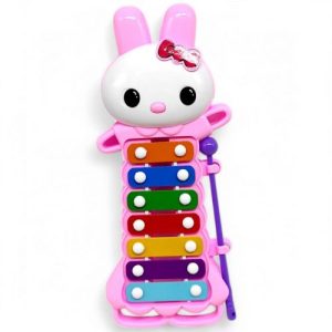 Ксилофон дитячий "Зайчик", 7 тонів, паличка (мікс кольорів)