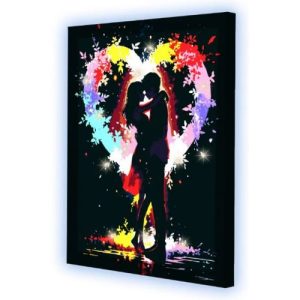 Картина по номерах  з гірляндою "Обійми", 40x50 см