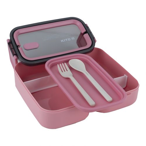 Ланчбокс подвійний з наповненням 1400 мл, рожевий - Зображення 3