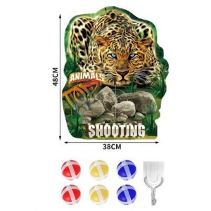 Дартс "Леопард", 6 мʼячиків з липучками, 48 х 38 см