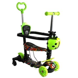 Самокат 5в1 "Best Scooter", (з доп. колесами, захисний бампер, PU колеса зі світлом, в коробці)