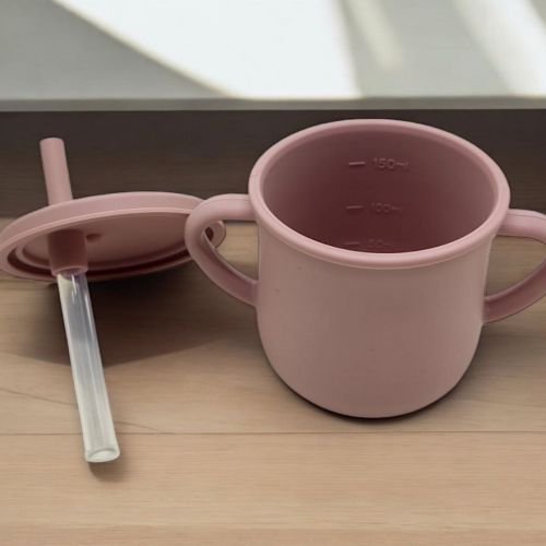 Поїлка силіконова 2 в 1, 150 мл (рожева) - Зображення 2