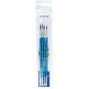 Набір із 4х пензлів поні круг. 2,3,4,5 в пеналі Kite Classic