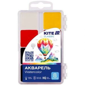 Фарби акварельні, 8 кол. Kite Classic