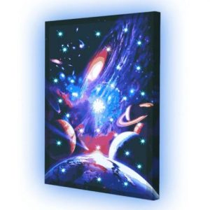 Картина по номерах з гірляндою "Космічна" 40x50 см