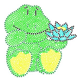 Картина за номерами, з ватними паличками "Крапкова творчість. Квакушка" (25х25 см)