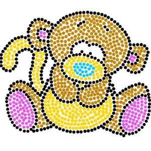 Картина за номерами, з ватними паличками "Крапкова творчість. Мавпа" (25х25 см)